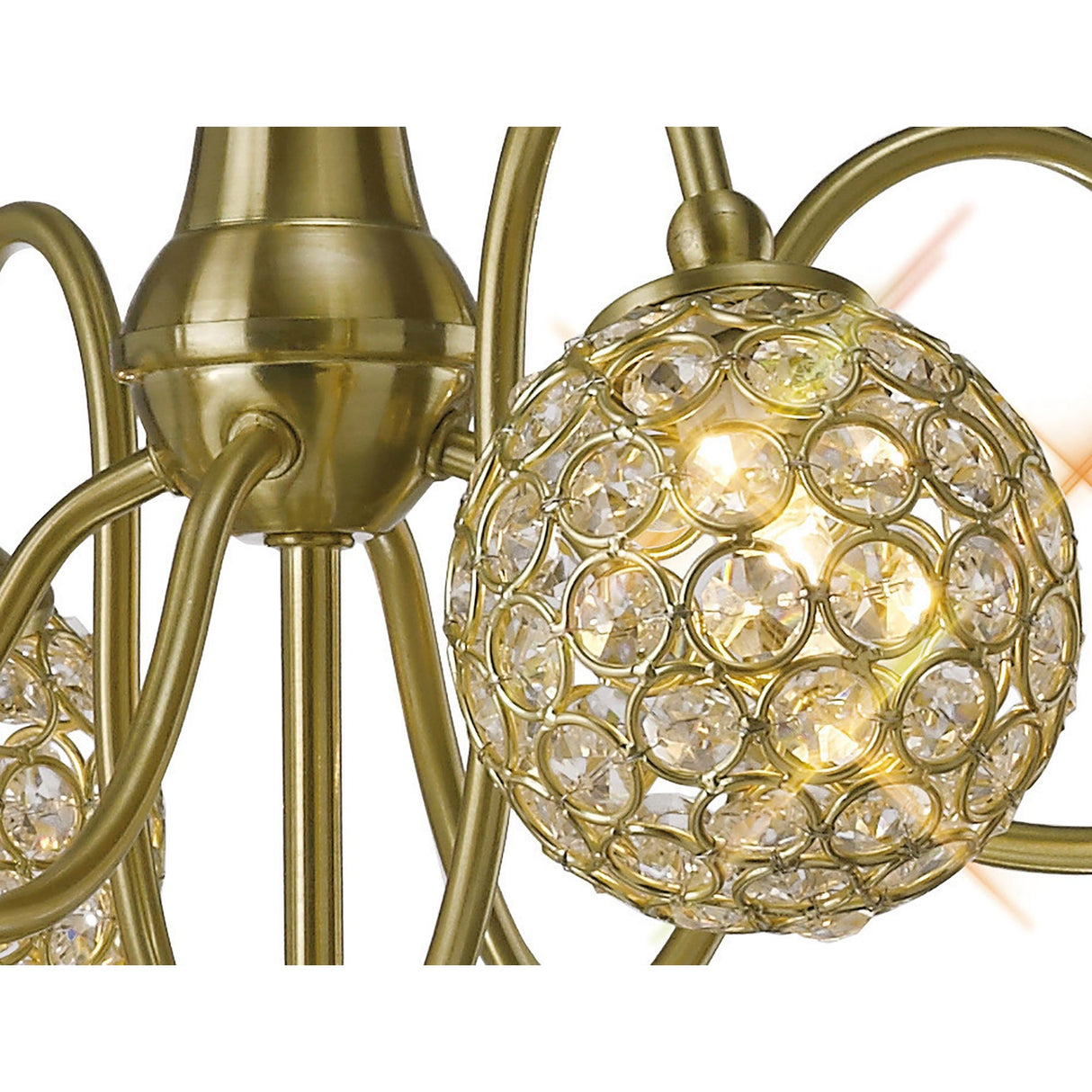 Apollo 51cm 8 Light Crystal Chandelier - Satin Brass