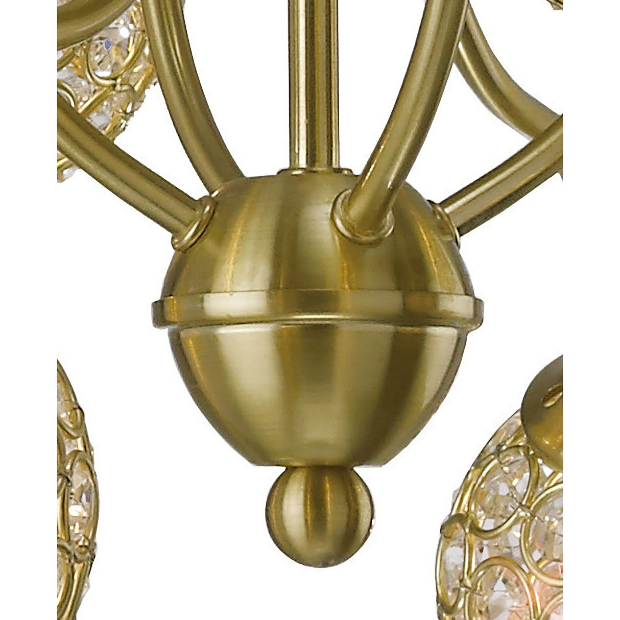 Apollo 51cm 8 Light Crystal Chandelier - Satin Brass