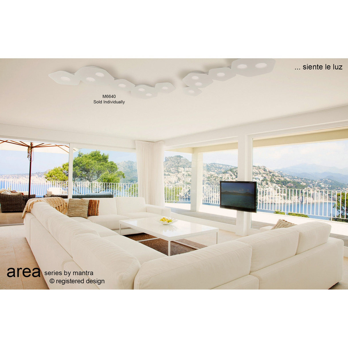 Area 7 Light Flush Ceiling Light - Sand White