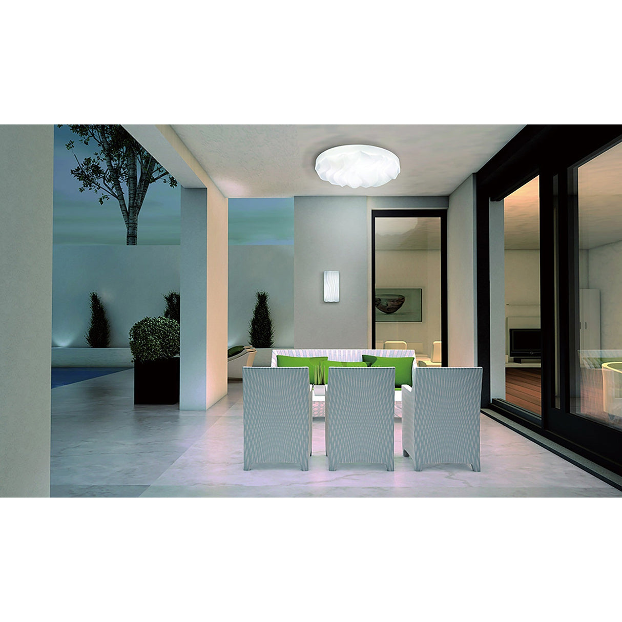 Arena Round Dimmable LED Bathroom Ceiling/Wall Light - White