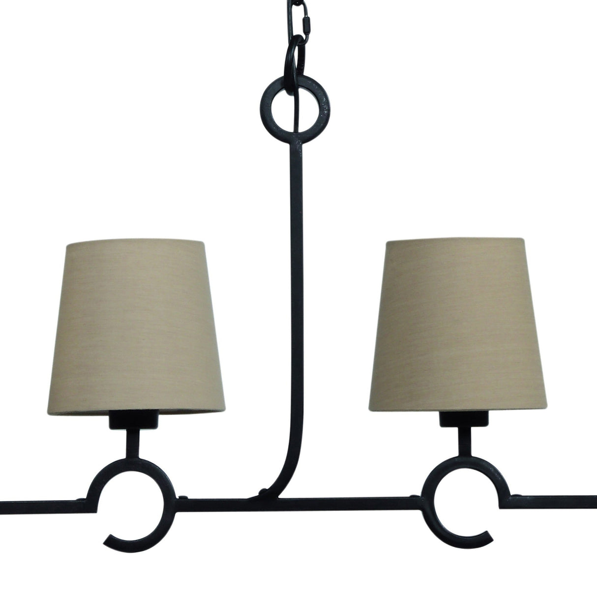 Argi 88cm 4 Light Chandelier - Brown Oxide With Taupe Shades