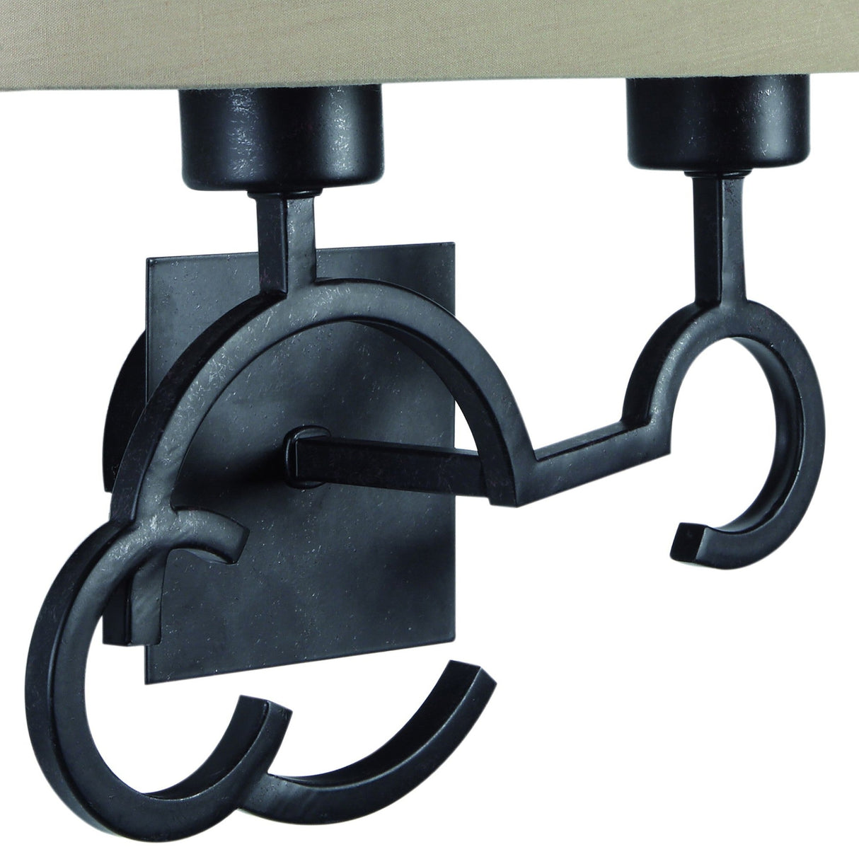 Argi 2 Light Wall Lamp - Brown Oxide With Taupe Shade