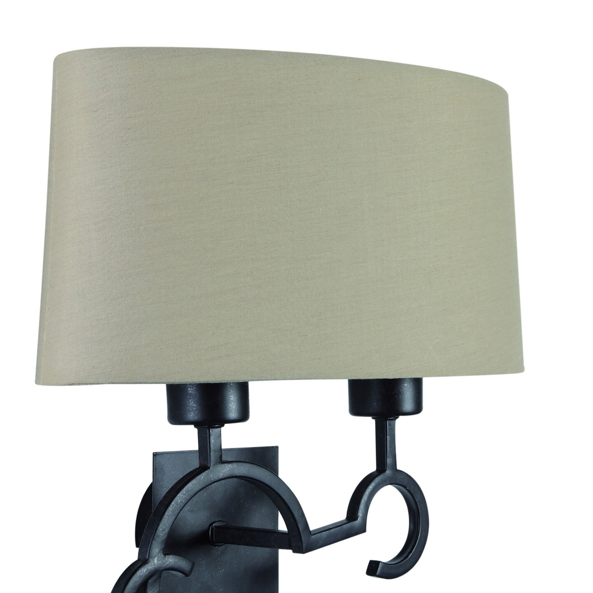 Argi 2 Light Wall Lamp - Brown Oxide With Taupe Shade