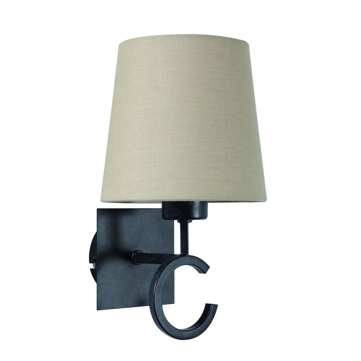 Argi 1 Light Wall Lamp - Brown Oxide With Taupe Shade