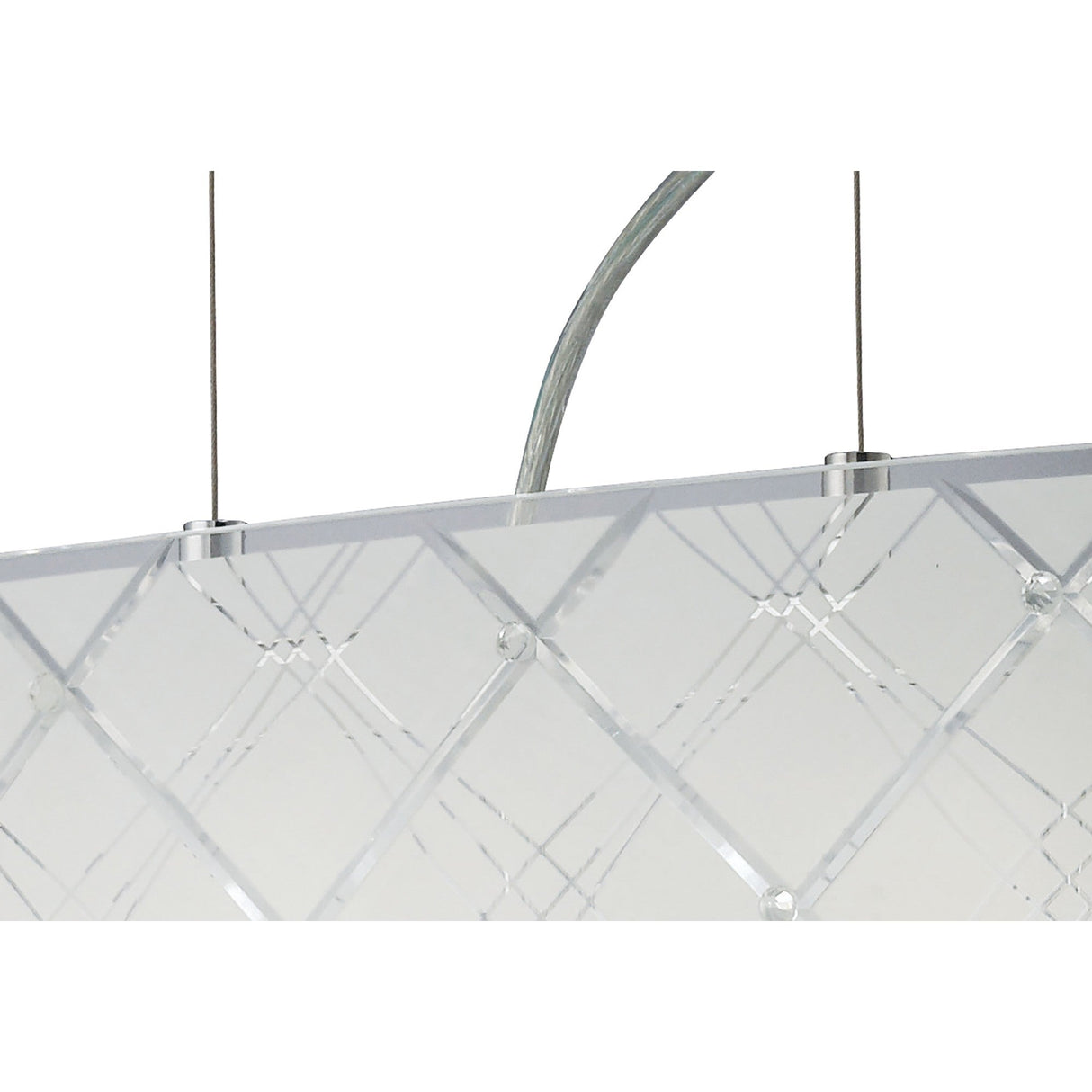 Aries 5 Light Glass Linear Suspension Light - Polished Chrome