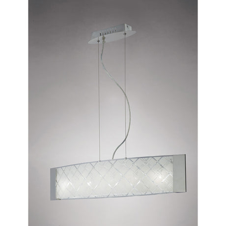 Aries 5 Light Glass Linear Suspension Light - Polished Chrome