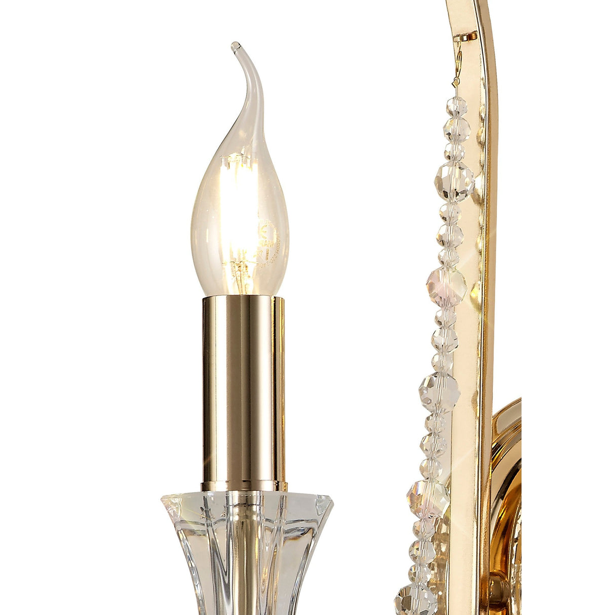 Armand 2 Light Crystal Wall Light - French Gold