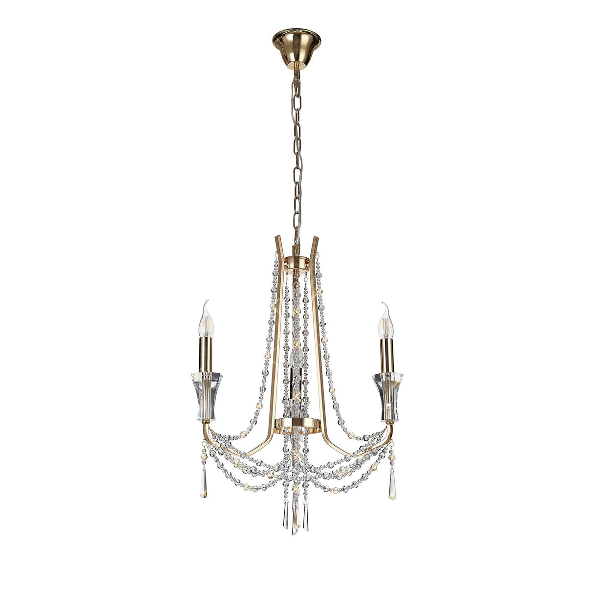 Armand 52cm 3 Light Crystal Chandelier - French Gold
