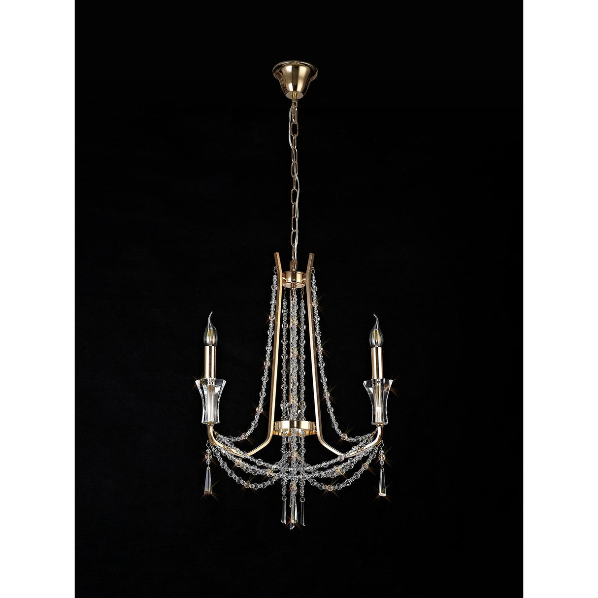 Armand 52cm 3 Light Crystal Chandelier - French Gold