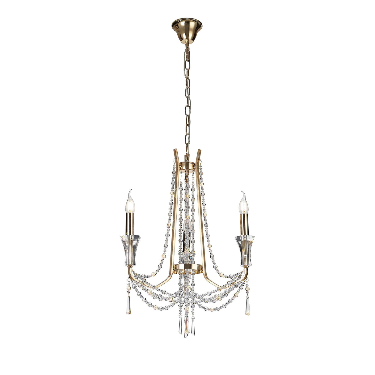 Armand 52cm 3 Light Crystal Chandelier - French Gold