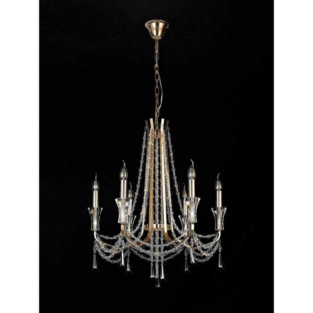 Armand 65cm 6 Light Crystal Chandelier - French Gold