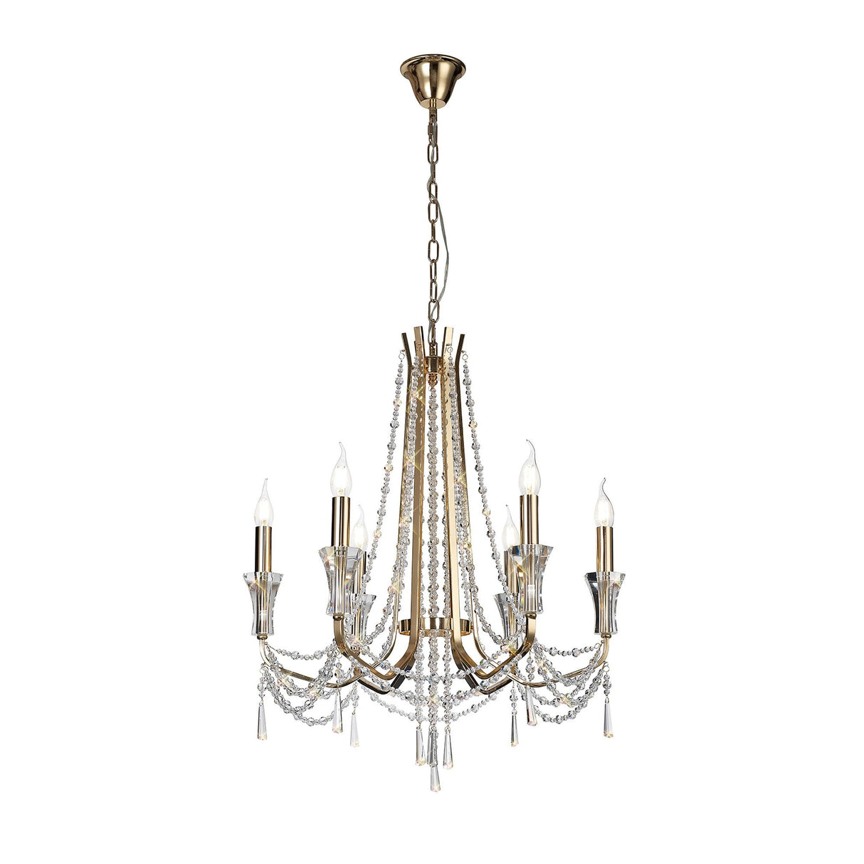 Armand 65cm 6 Light Crystal Chandelier - French Gold