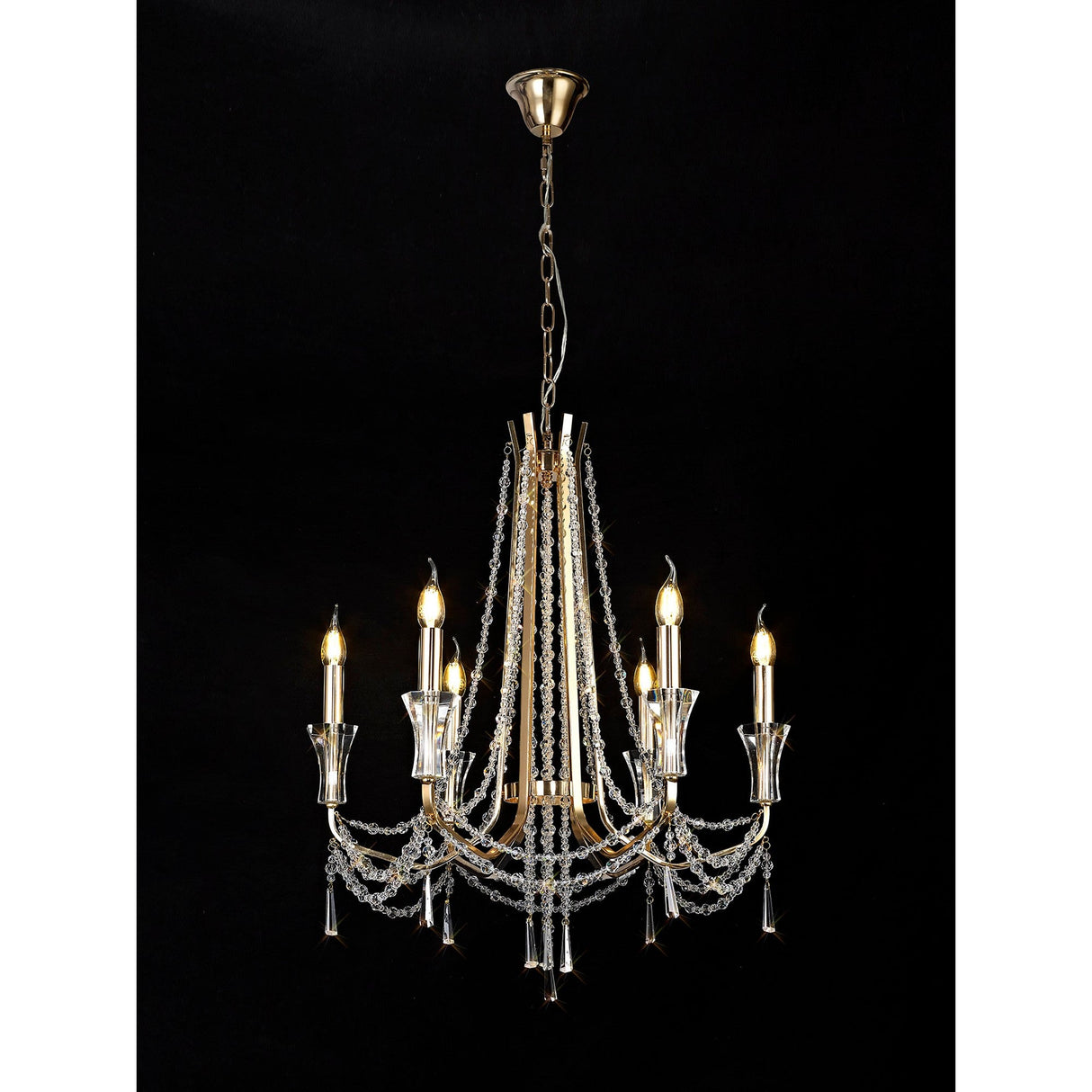 Armand 65cm 6 Light Crystal Chandelier - French Gold