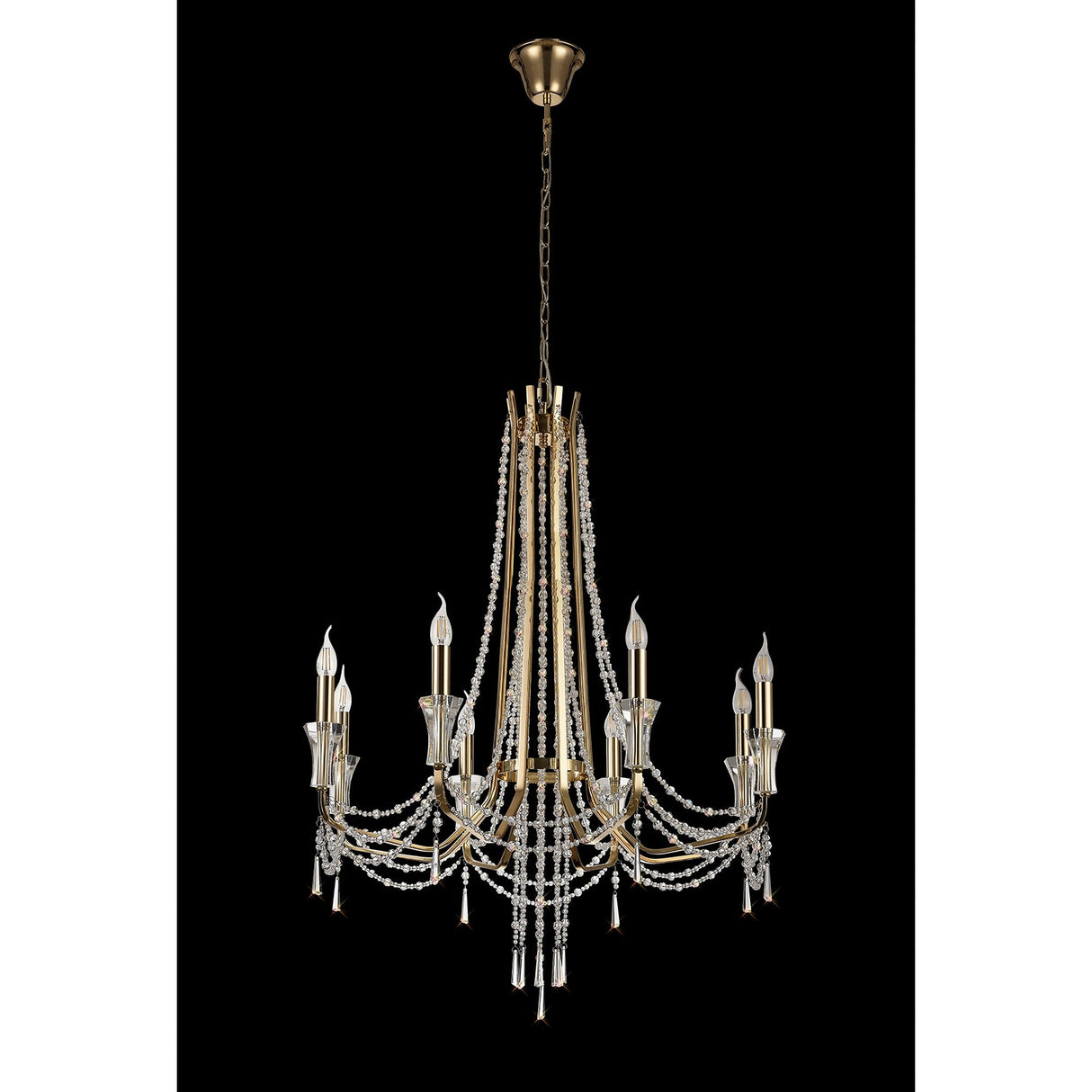 Armand 85cm 8 Light Crystal Chandelier - French Gold