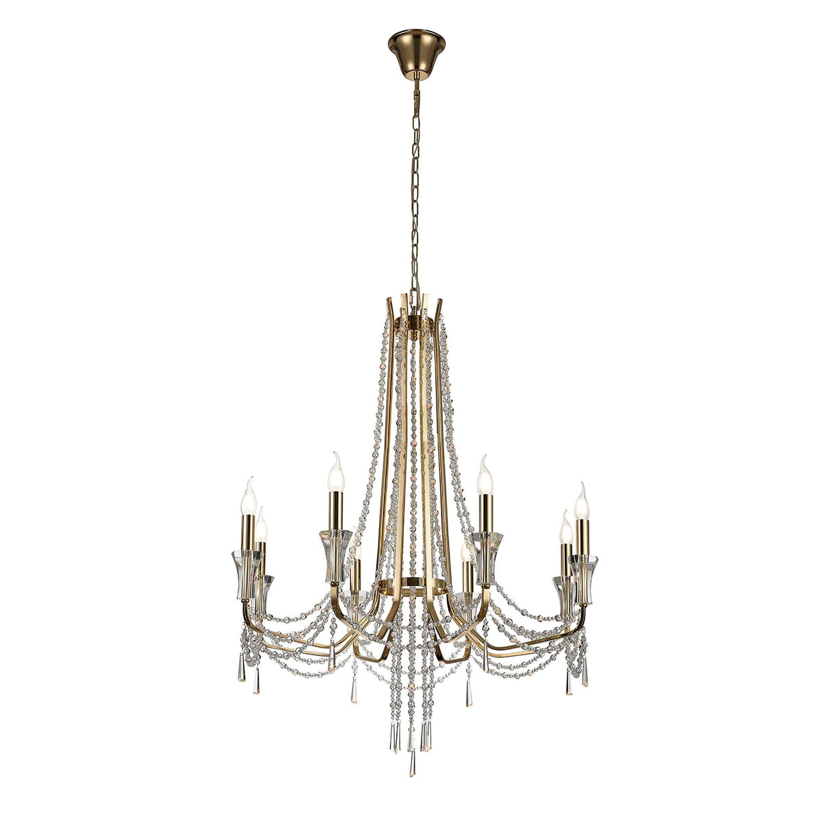 Armand 85cm 8 Light Crystal Chandelier - French Gold