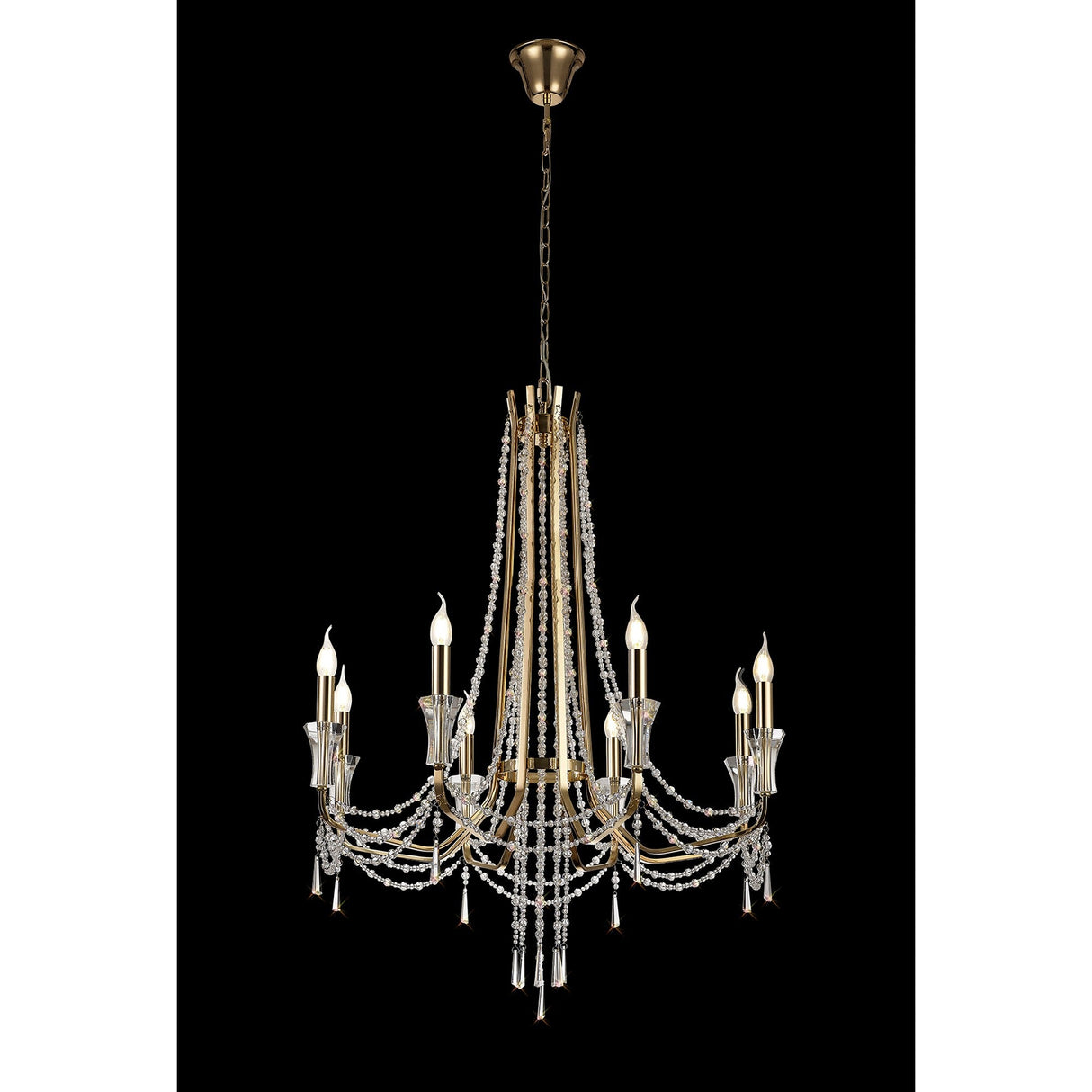 Armand 85cm 8 Light Crystal Chandelier - French Gold