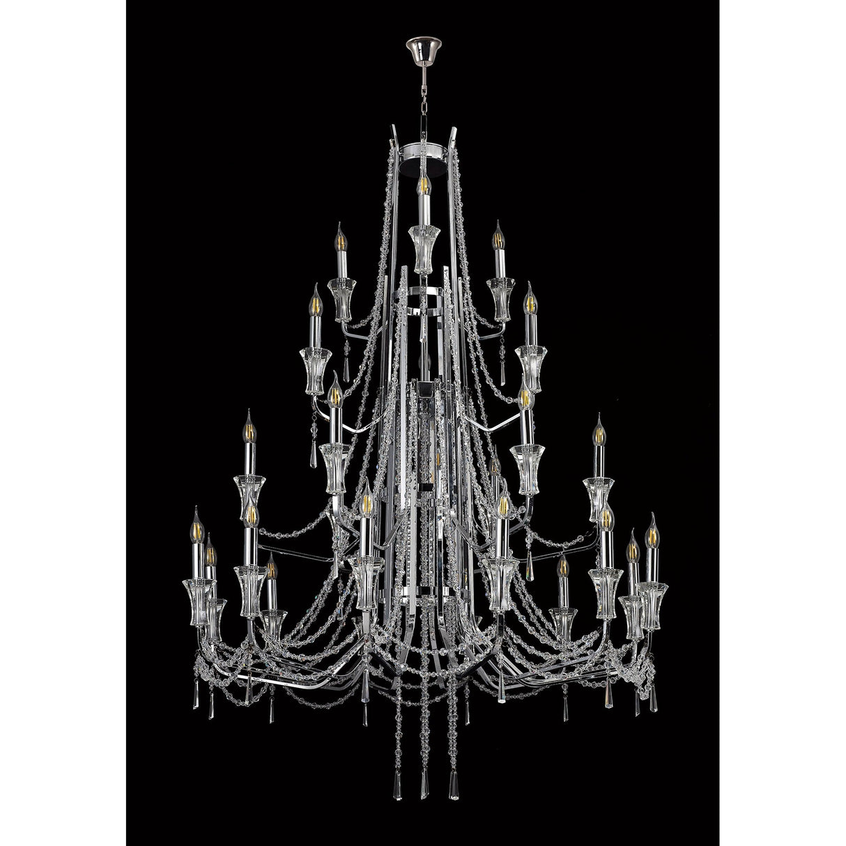Armand 112cm 24 Light Crystal Chandelier - Polished Chrome