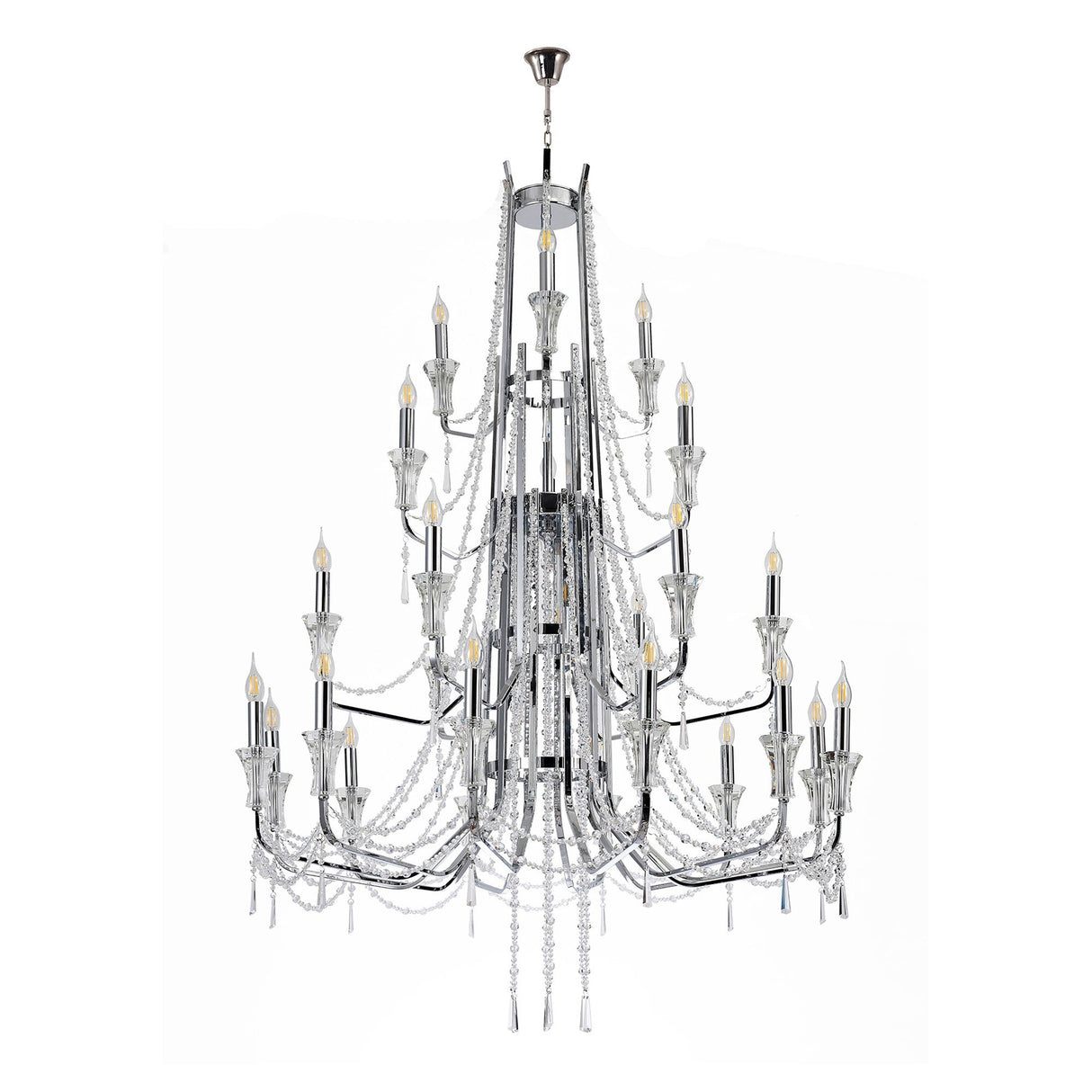 Armand 112cm 24 Light Crystal Chandelier - Polished Chrome