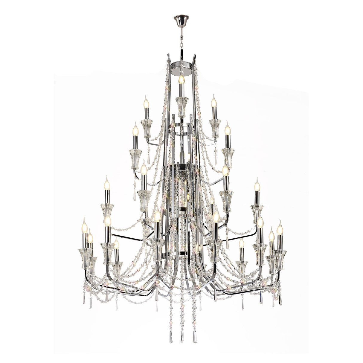 Armand 112cm 24 Light Crystal Chandelier - Polished Chrome