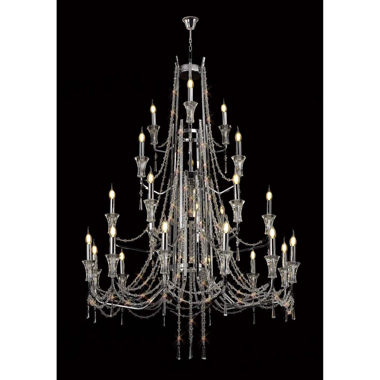 Armand 112cm 24 Light Crystal Chandelier - Polished Chrome