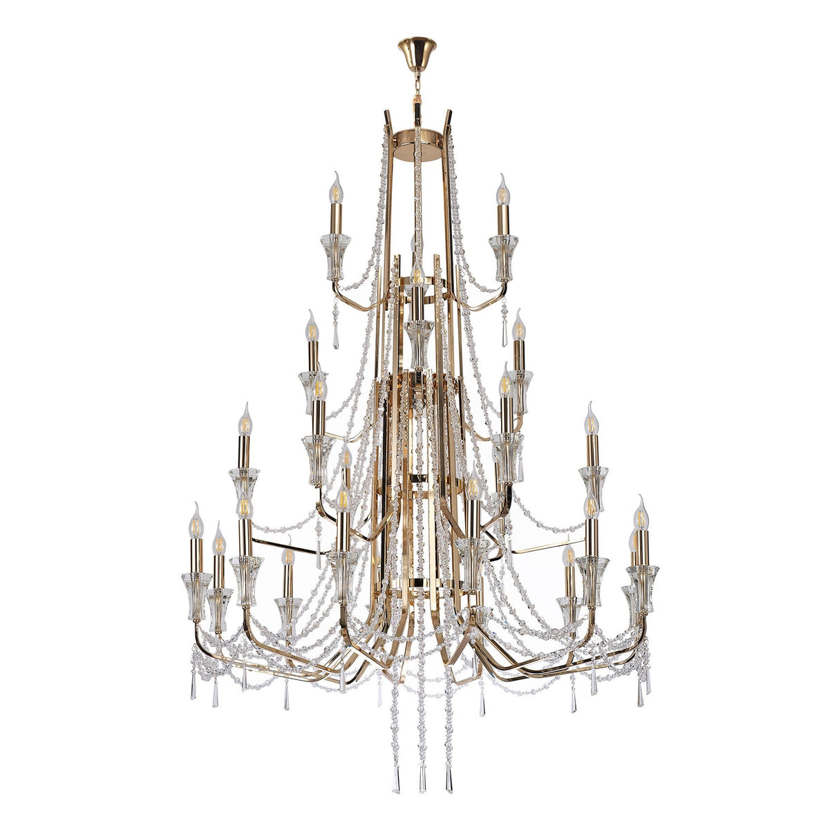 Armand 112cm 24 Light Crystal Chandelier - French Gold