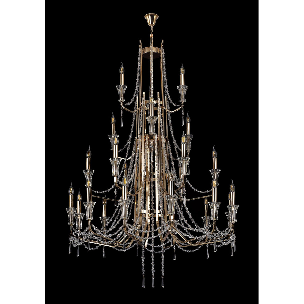 Armand 112cm 24 Light Crystal Chandelier - French Gold
