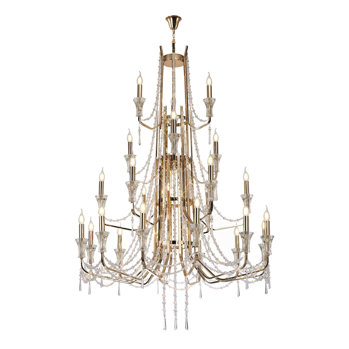 Armand 112cm 24 Light Crystal Chandelier - French Gold