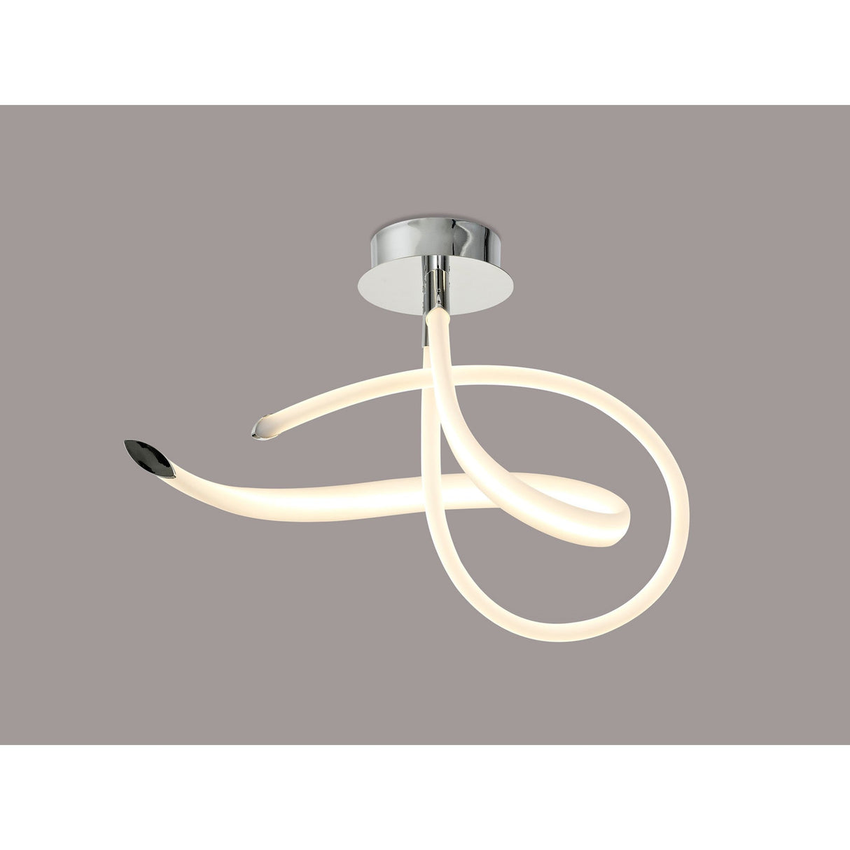Armonia Curl LED Semi-Flush LED Ceiling Light 40W 3000K - Polished Chrome