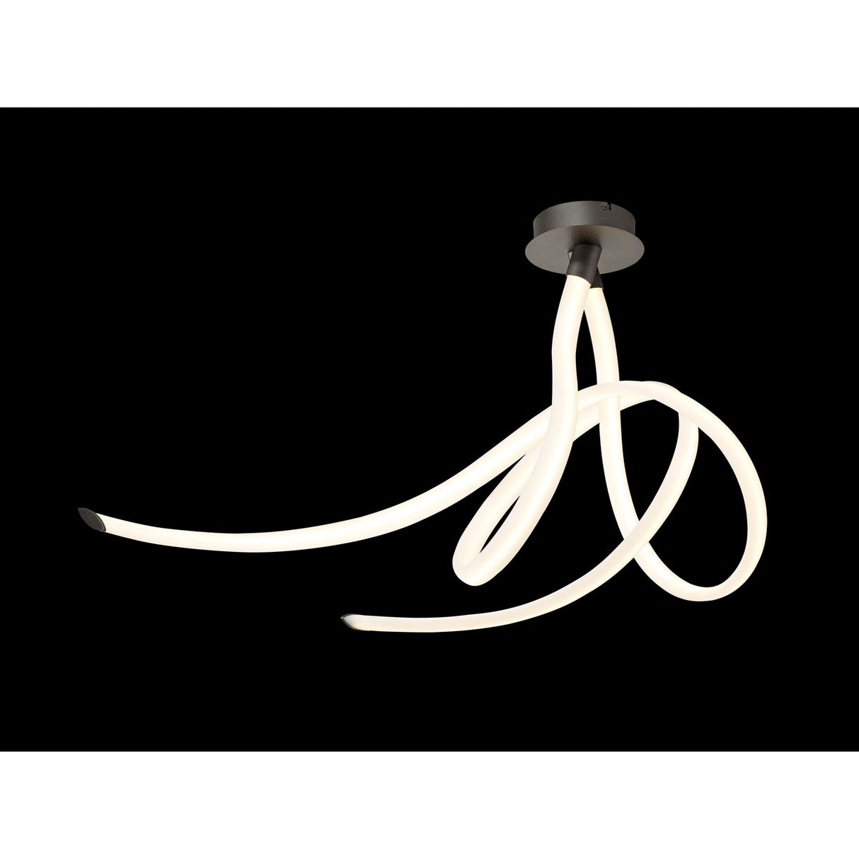 Armonia Large Ribbons Dimmable LED Semi-Flush Ceiling Light 60W 3000K - Dark Silver