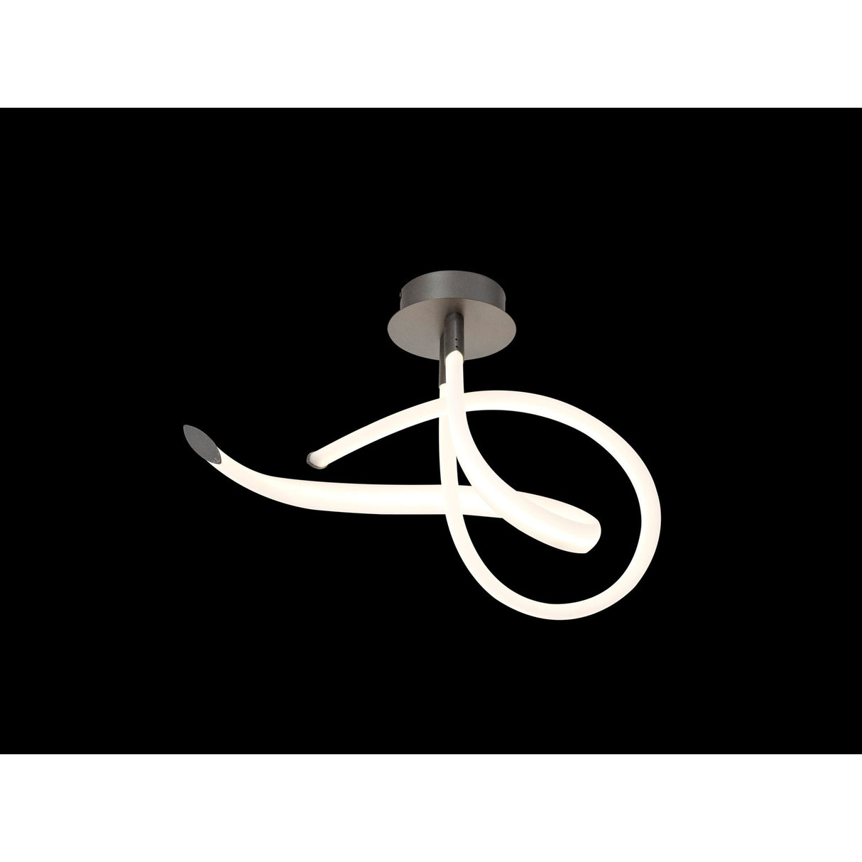 Armonia Curl LED Dimmable Semi-Flush Ceiling Light 40W 3000K - Dark Silver
