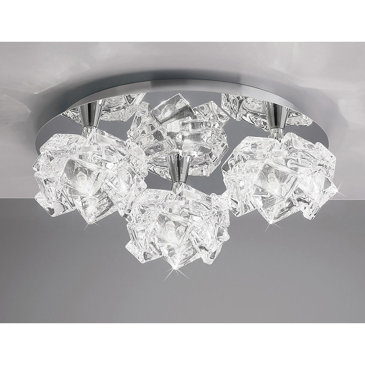 Artic Large 3 Light Semi-Flush Ceiling Light - Polished Chrome