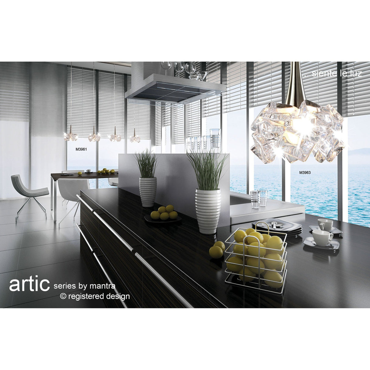 Artic 20cm Large 1 Light Pendant Light - Polished Chrome