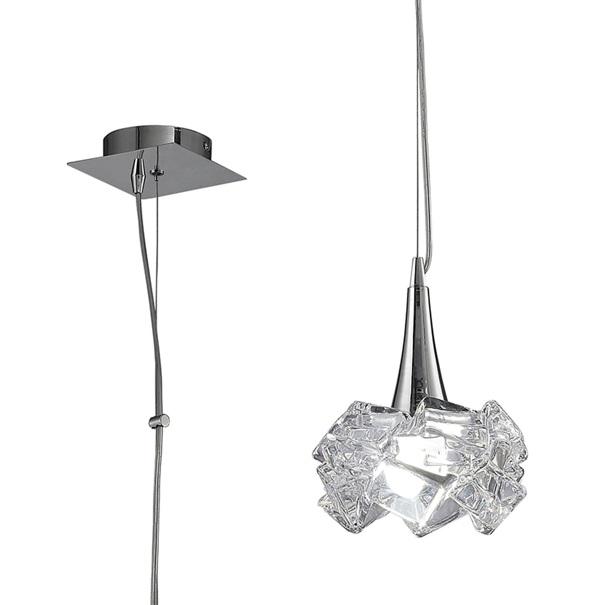 Artic 20cm Large 1 Light Pendant Light - Polished Chrome