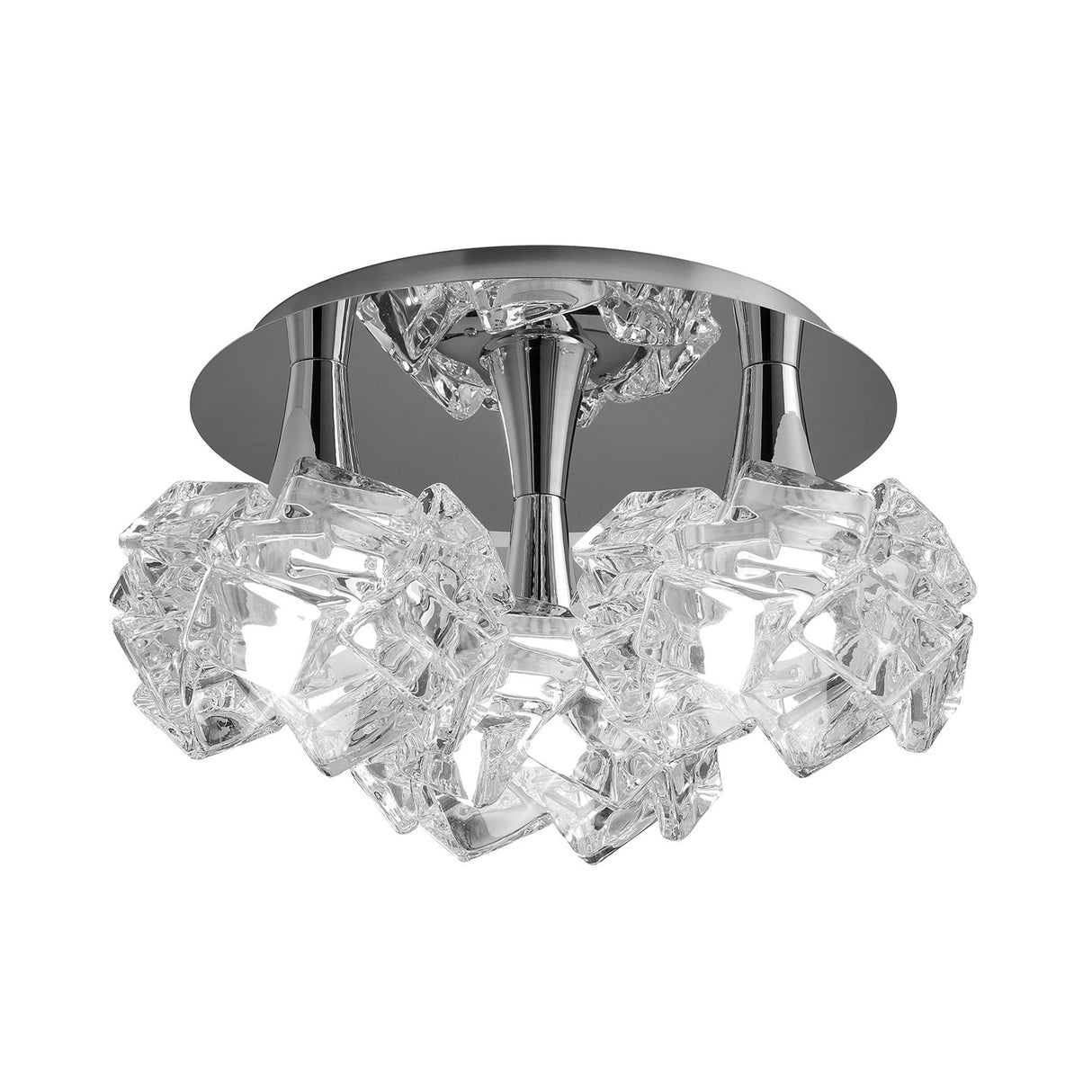 Artic Small 3 Light Semi-Flush Ceiling Light - Polished Chrome