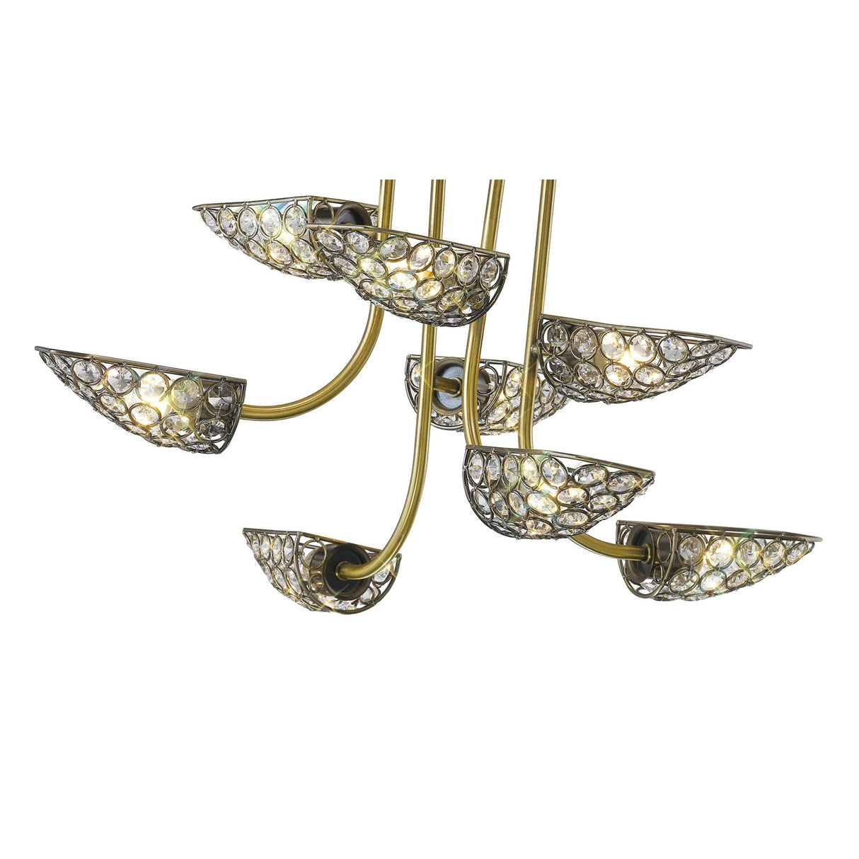 Ashton 53cm 8 Light Crystal Chandelier - Antique Brass