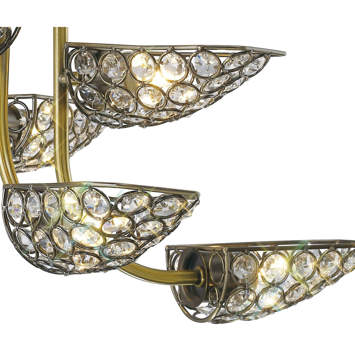 Ashton 53cm 8 Light Crystal Chandelier - Antique Brass