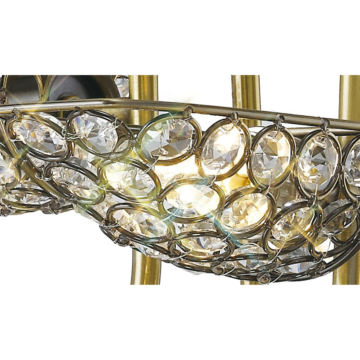 Ashton 53cm 8 Light Crystal Chandelier - Antique Brass
