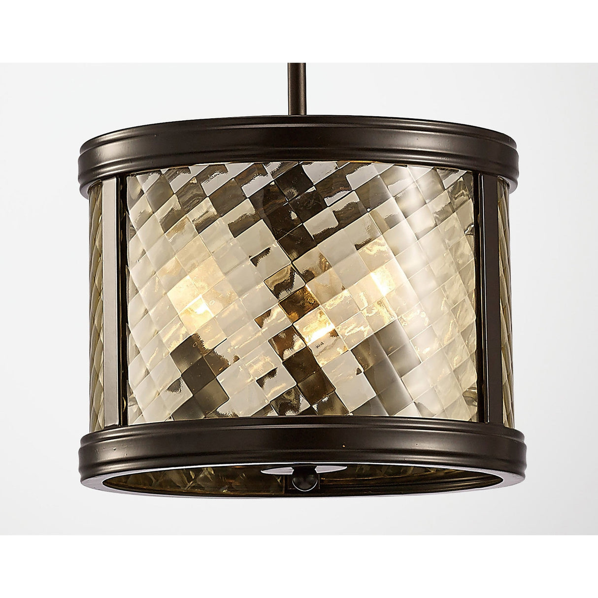 Asia 30cm 3 Light Lantern Chandelier/Semi-Flush - Oiled Bronze