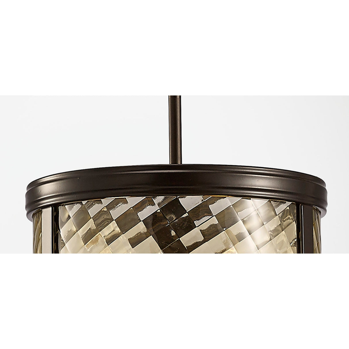 Asia 30cm 3 Light Lantern Chandelier/Semi-Flush - Oiled Bronze