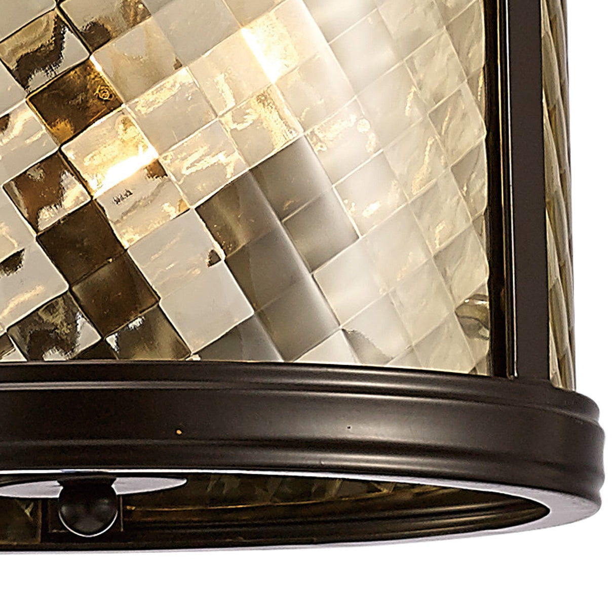 Asia 30cm 3 Light Lantern Chandelier/Semi-Flush - Oiled Bronze