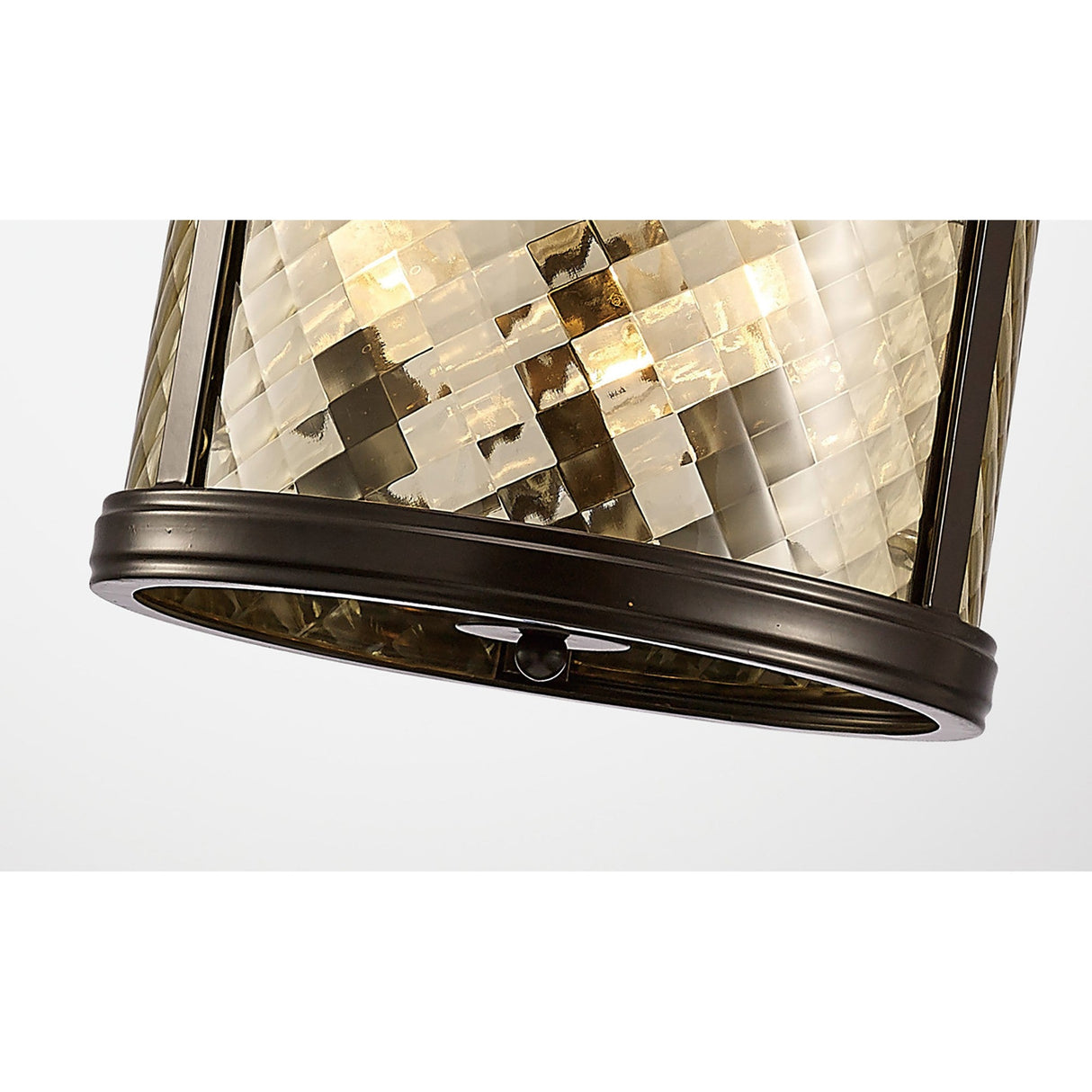 Asia 30cm 3 Light Lantern Chandelier/Semi-Flush - Oiled Bronze