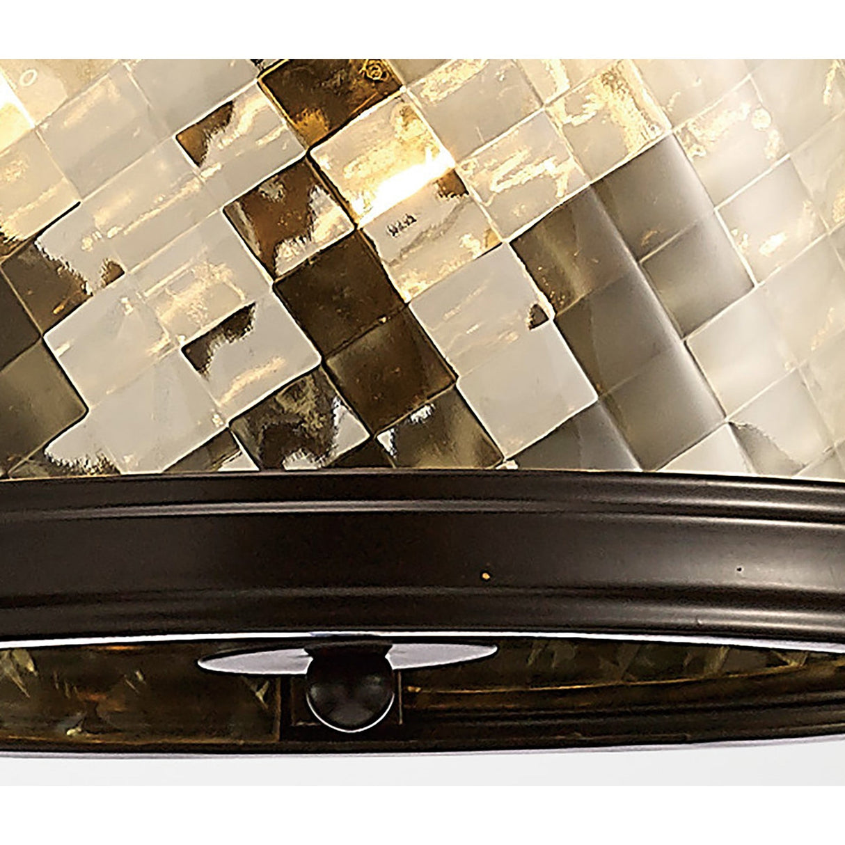 Asia 30cm 3 Light Lantern Chandelier/Semi-Flush - Oiled Bronze