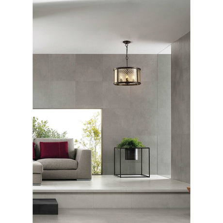 Asia 47cm 4 Light Lantern Chandelier - Oiled Bronze