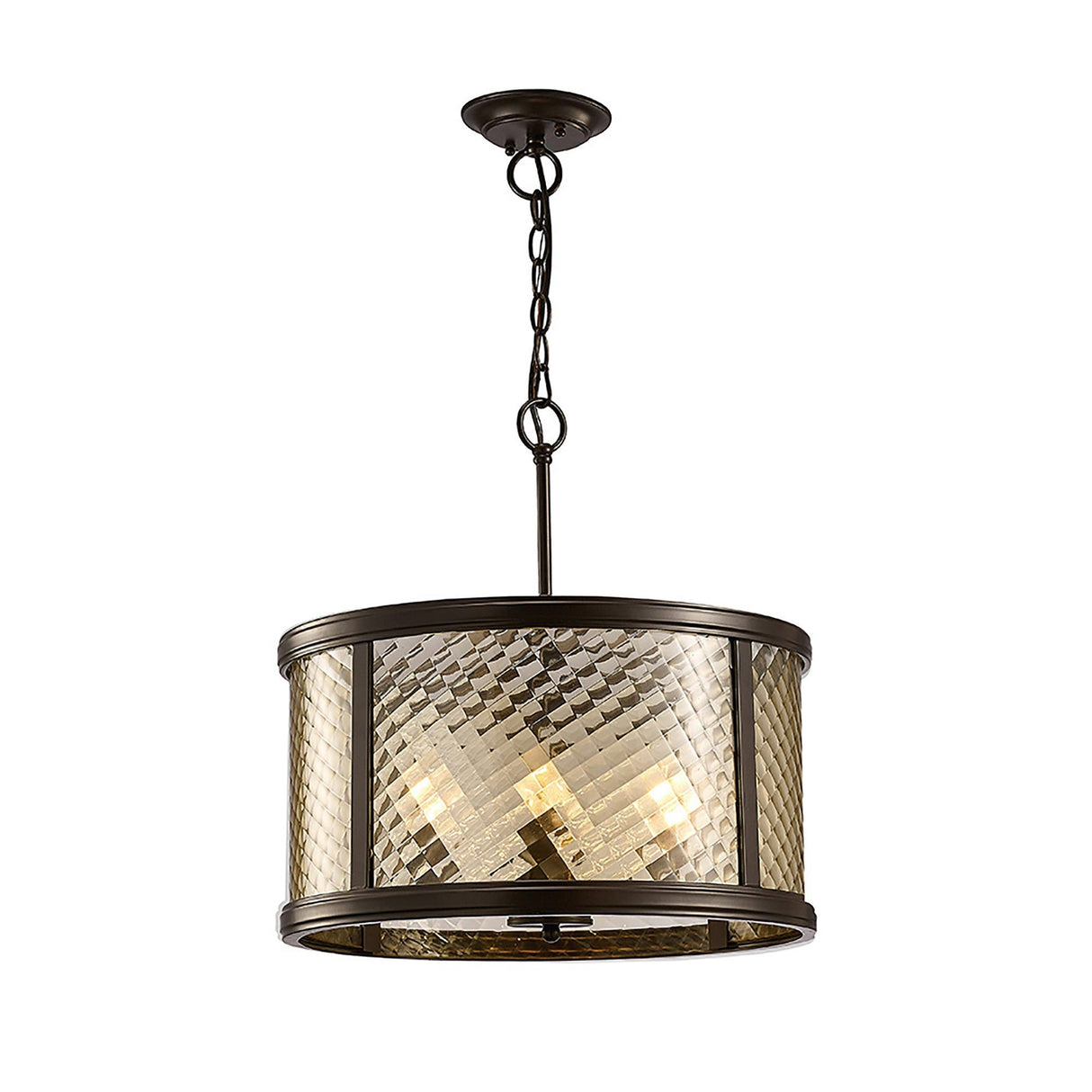 Asia 47cm 4 Light Lantern Chandelier - Oiled Bronze