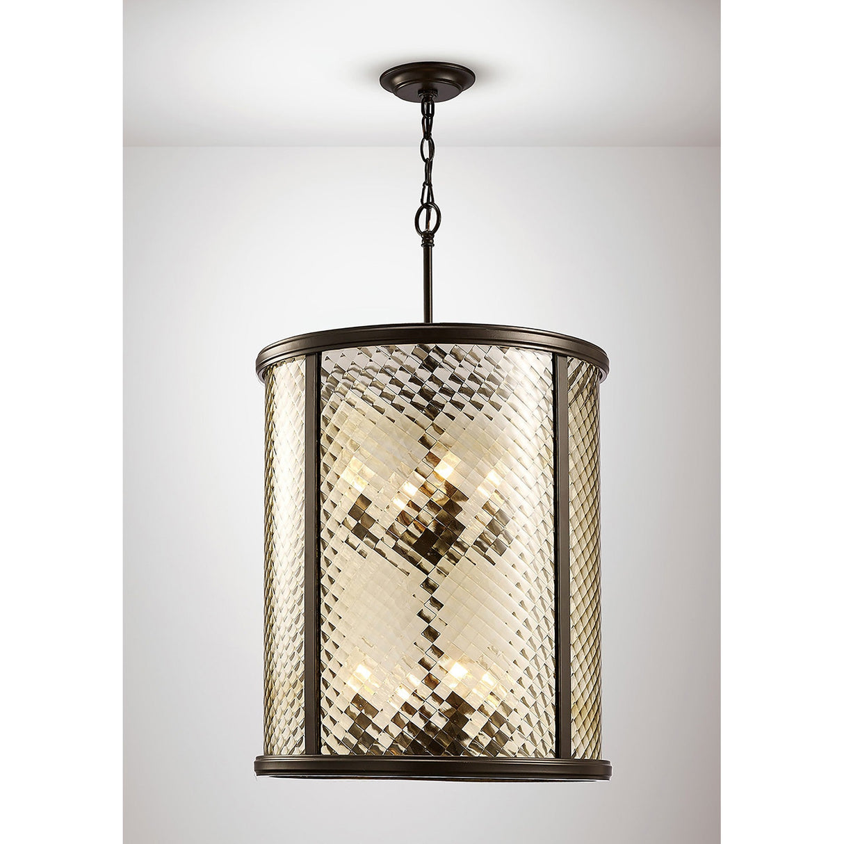 Asia 47cm 8 Light Lantern Chandelier - Oiled Bronze