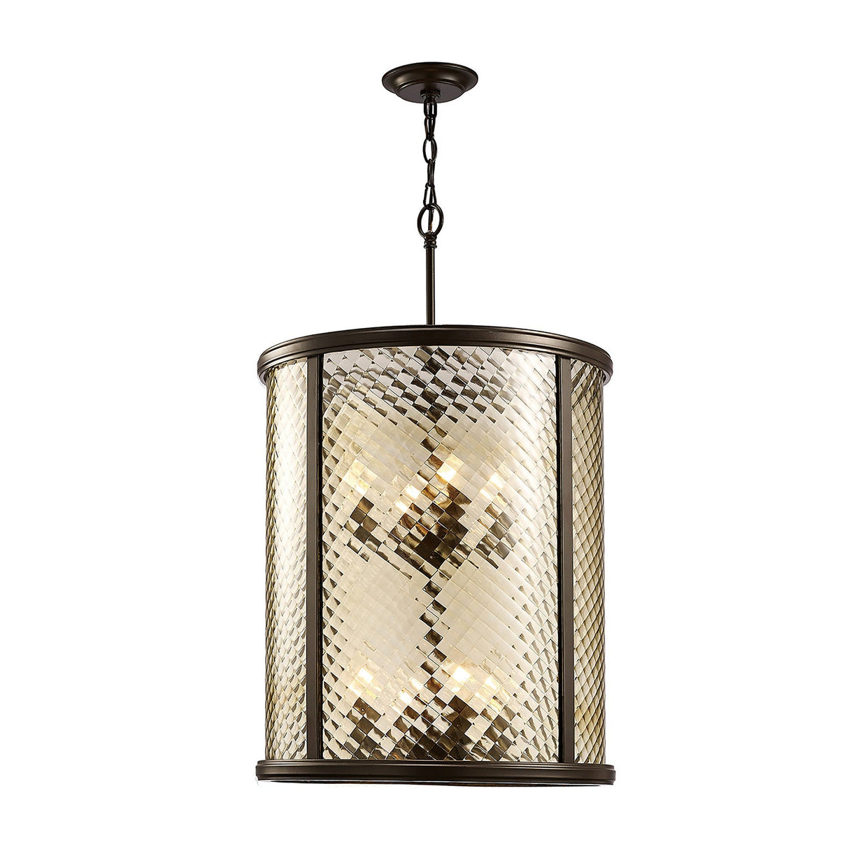Asia 47cm 8 Light Lantern Chandelier - Oiled Bronze
