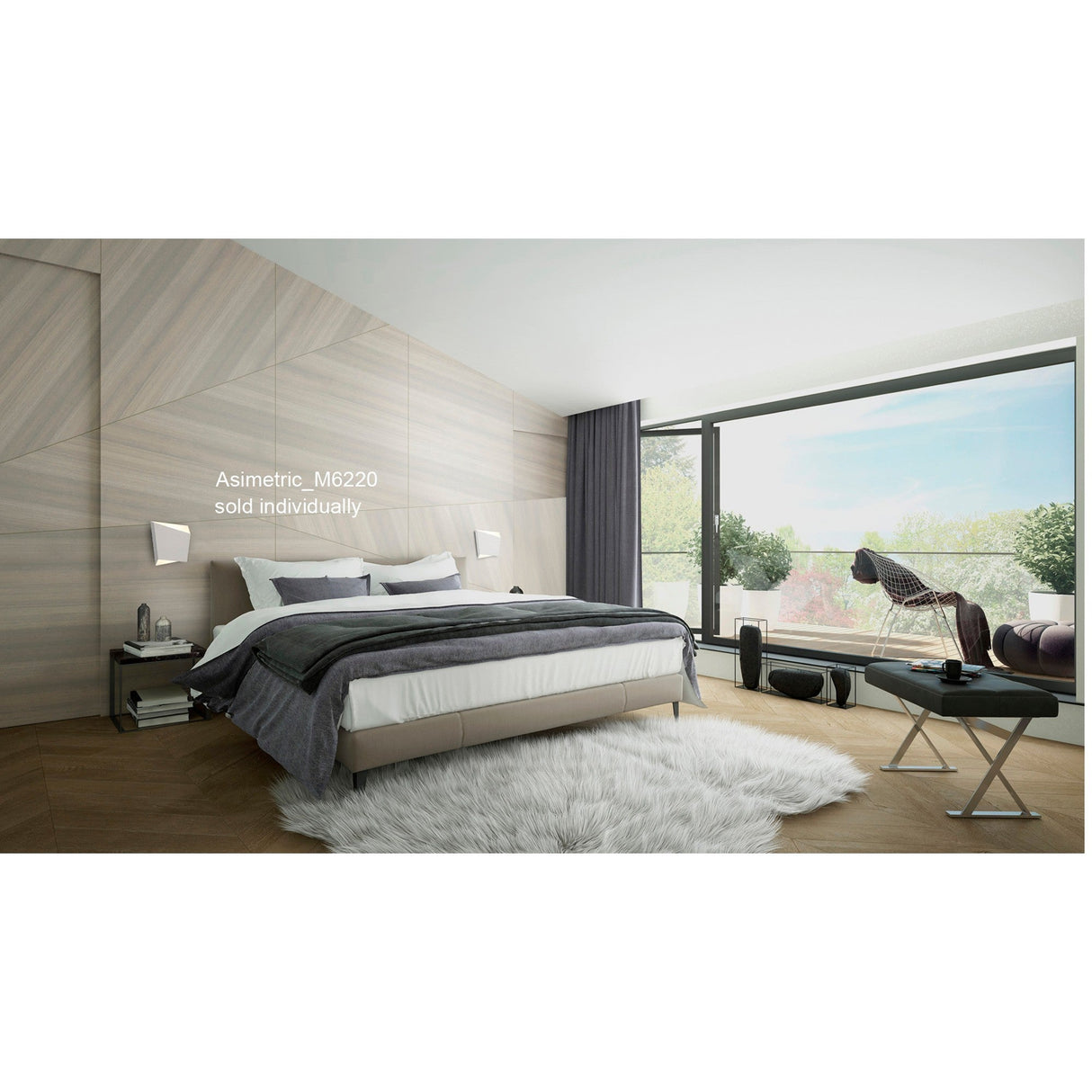 Asimetric Rhombus Wall Light - White