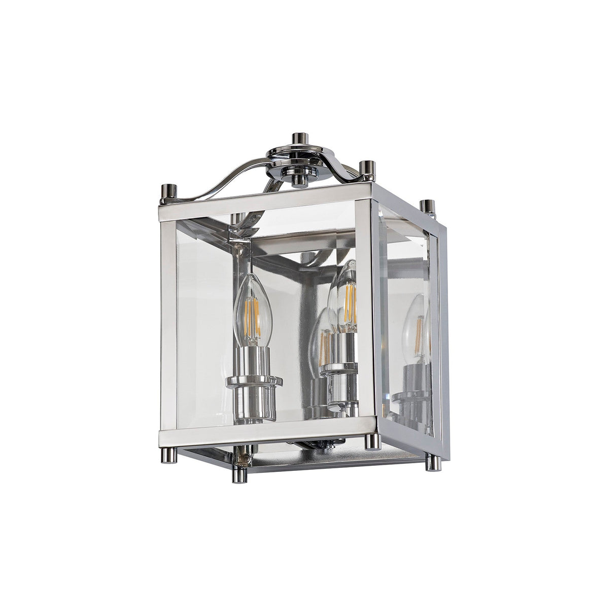 Aston 2 Light Glass Wall Light - Polished Chrome