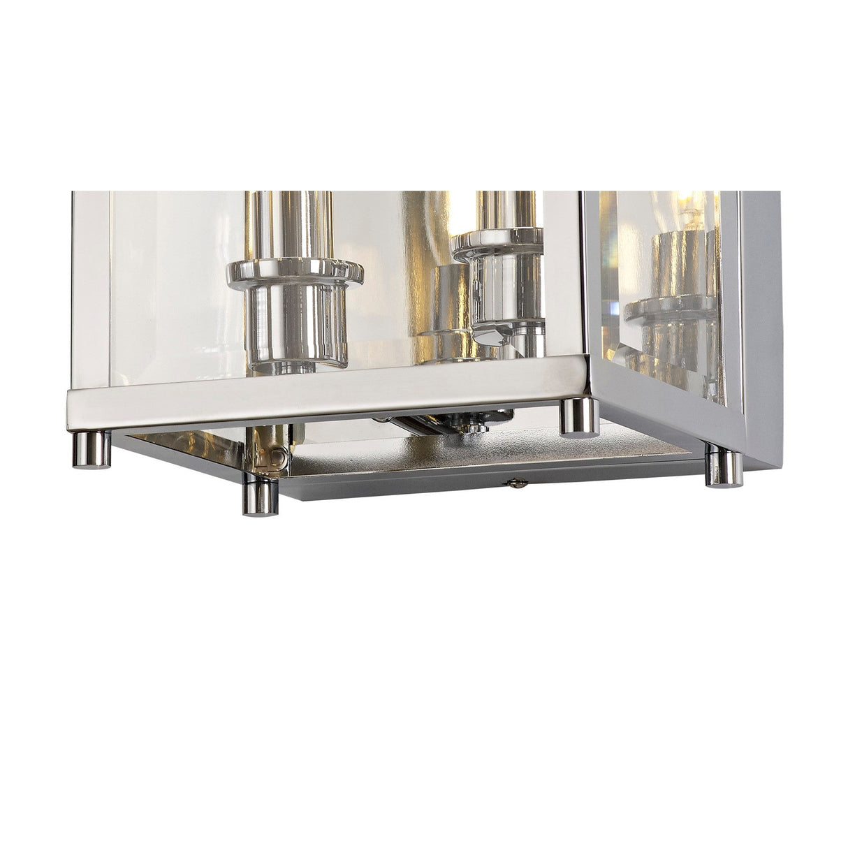 Aston 2 Light Glass Wall Light - Polished Chrome