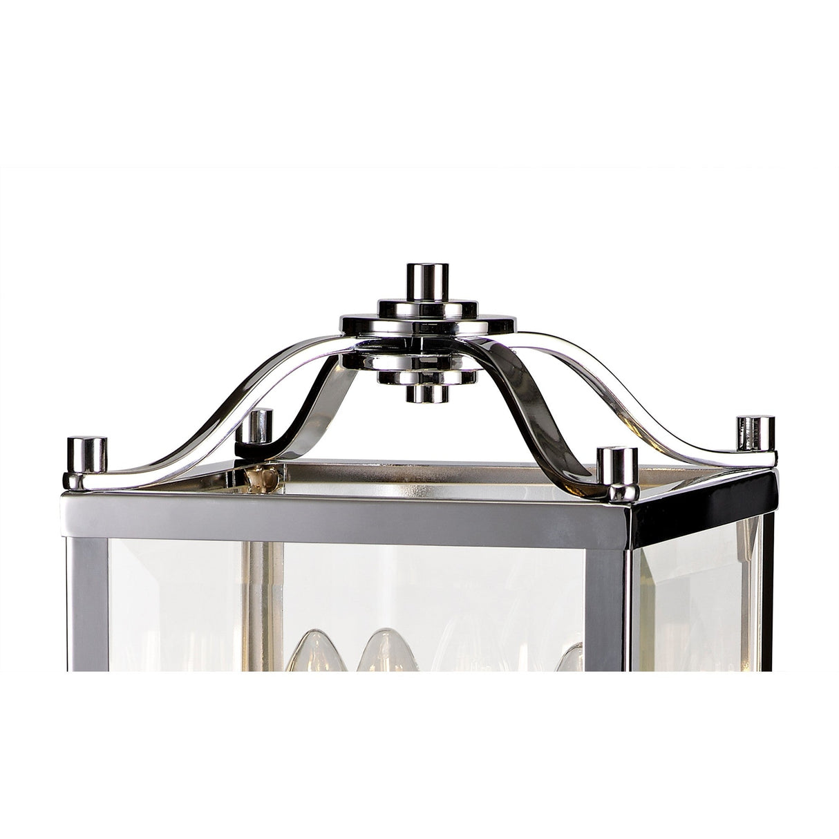 Aston 3 Light Glass Table Lamp - Polished Chrome